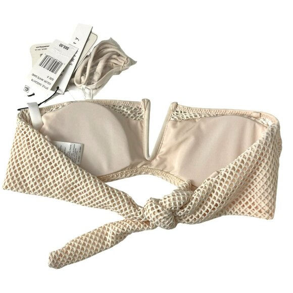 Sanctuary $65 Sand Mesh Bandeau Bikini Top Small NWT - Picture 4 of 6